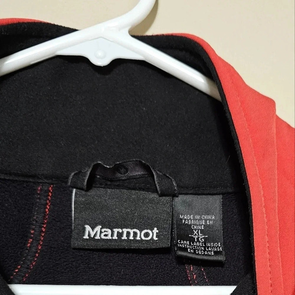 Marmot Gravity Mens XL Softshell Jacket Fleece Lined Full Zip Outdoors Red - Picture 6 of 10
